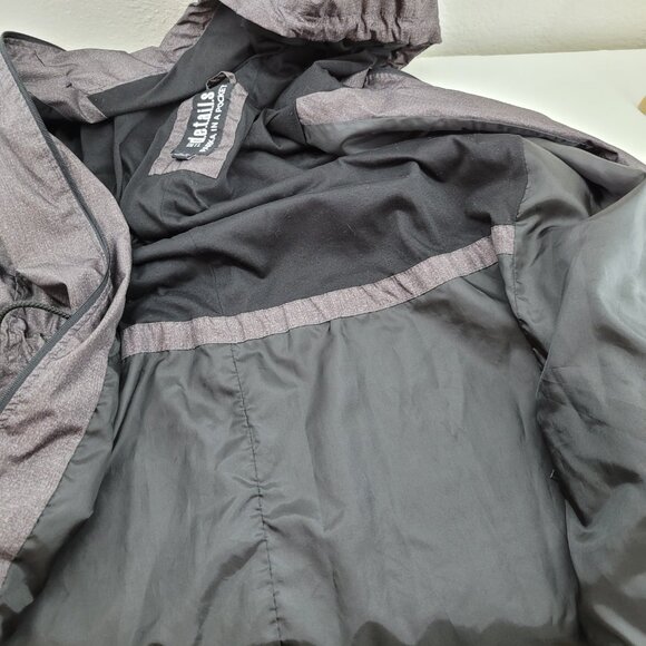 Packable Jacket Womens Plus 1x Gray "Parka In A Pocket" Hooded Zip Intl Details - Picture 7 of 15